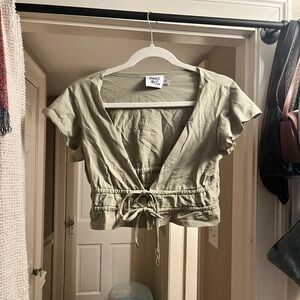 Princess Polly Green Wrap Top